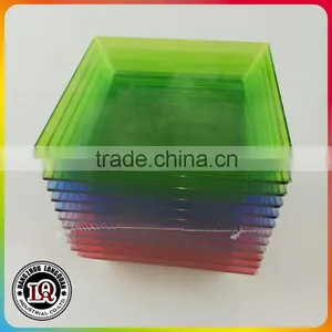 Assorted Neon Disposable Plastic Mini Square Plate Quality Choice thumbnail-1