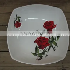 Romantic Rose Decal Ceramic Deep Plate for Wholesale thumbnail-1