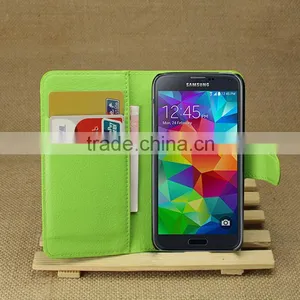 High Quality Leather Holster Card Wallet Folio Stand Flip Case Cover for Samsung Galaxy S5 Mini thumbnail-3