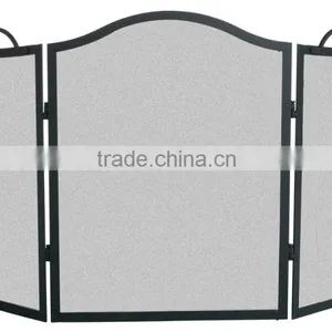3 Panel Black Fireplace Screen thumbnail-1