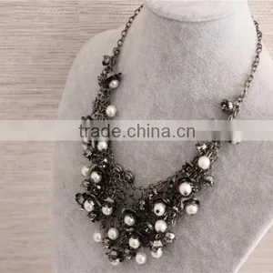 2016 Fashion Jewelry White Pearl Beads Necklace Gold Plated Necklace thumbnail-4