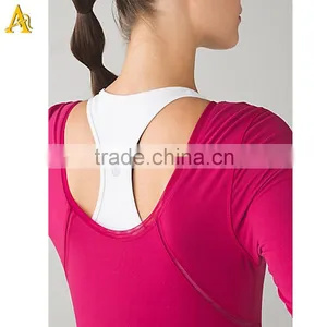 2016 Yoga Plain 88nylon and 12 Spandex Long Sleeve Sports Wear t Shirts for Ladies China Supplier thumbnail-4