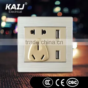 Difference Decorative Design PC Material Wall Mounted Multi Function Socket With 2 Usb Port thumbnail-4