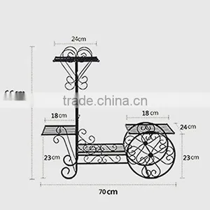 Garbagemall Wrought Iron Flower Basket Hanging Multilayer Landing Flower Shelf Living Room Balcony Plant Stands thumbnail-1