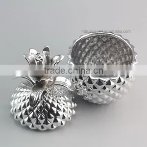 Decorative Gold Ceramic Pineapple Canister thumbnail-4