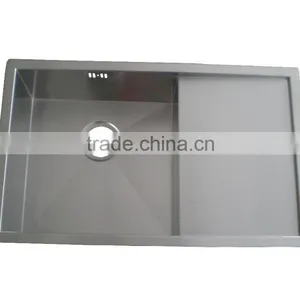 Single Bowl Stainless Steel Commerical Hand Made Kitchen Sink With Drainboard GR-522 thumbnail-1