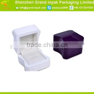 Stylish Glossy Finish Purple Color Wooden Jewelry Box Ring Box thumbnail-3