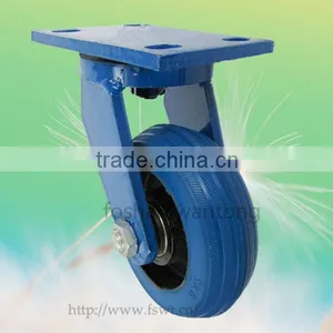 Shock Absorber Heavy Duty Swivel 6" Blue Rubber Caster thumbnail-3