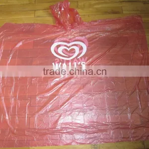 LOGO Printed Promotional PE Disposable Raincoat thumbnail-1