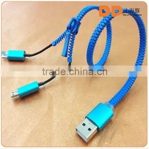 Both Ends Micro and 5 Pin Usb Zipper Type c Cable Suitable for Apple Usb Cable for Android Phone thumbnail-4
