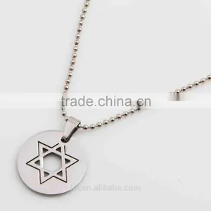 New Arrival Fashion Jewelry Handmade Bead Chain Necklace Religious Necklace Star of David Necklace Stainless Steel thumbnail-4