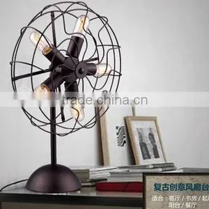 Five Lampholders Desk Lamp Fan Lamp Metal In Black Finish Living Room Bedroom Dining Room Table Lamp thumbnail-1