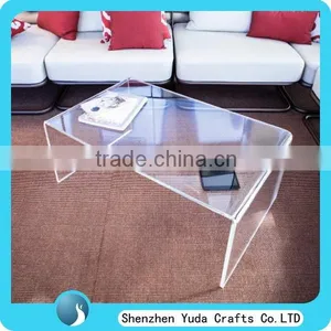 U Style Acrylic End Table Transparent Perspex Acrylic Bedside Table thumbnail-5
