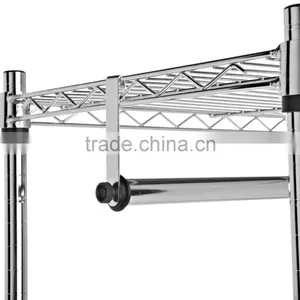 Vivinature Metal Wire Garment Cloth Drying Rack, Storage Shelf With Wheels thumbnail-4