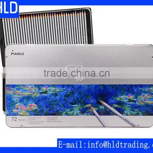 Factory Wholesale Marco Professional Metal Box 72pc Colored Pencils Set for Secret Garden thumbnail-1