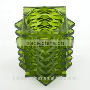 Christmas Engraved Home Decor Square Shaped Glass Candle Holders thumbnail-1