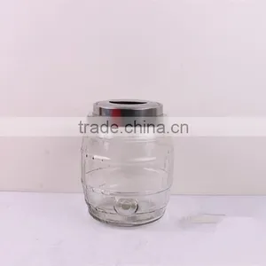 5L Cylinder Glass Juice Jar With Metal Rack thumbnail-3