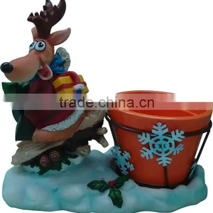 Polyresin Crafts Deer Sledding Christmas Garden Decoration thumbnail-1