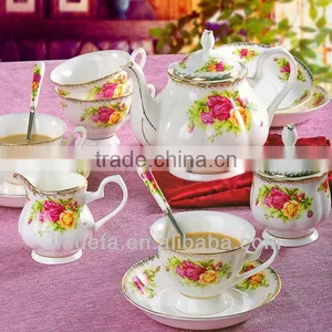 Bone China Porcelain/ceramic Tea Coffee Set 22pcs /17pcs/ 15pcs thumbnail-1