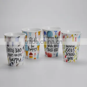 16oz V-Shape Coffee Mug, Stoneware With Decal Printing thumbnail-1
