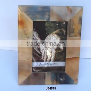 Slanting Border Horn Mosaic Photo Frame With Carving Available in All Photo Sizes thumbnail-1