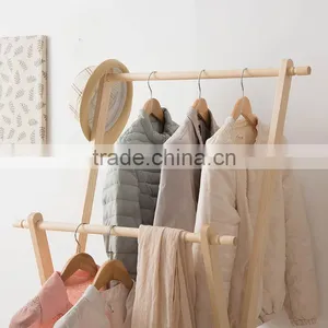 Wooden Coat Hanger for Living Room Wooden Clothes Rack thumbnail-4