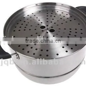 Stainnless Steel 18/8 Steamer Pot With Mirror Polish & Two-double Layer thumbnail-5