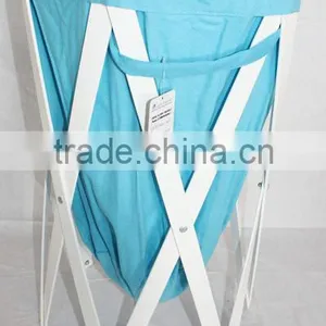 Folding & Collapsible Wood Canvas Hamper Linen Laundry Storage Washing Basket/Bin Clothes thumbnail-1