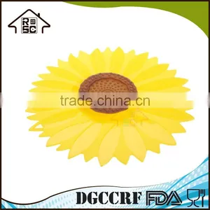 NBRSC Competitive Factory Price 11-inches Sunflower Lid Silicone Suction Bowl Lid Food Cover thumbnail-5