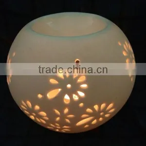 Factory Direct Ceramic Round Fragrance Oil Burner With Tealight Candle thumbnail-4