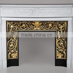 Antique European Style Facing Stone Carving Marble Fireplace thumbnail-1