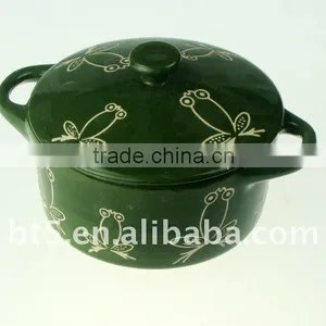 10cm Dia Stoneware Handpainted Mini Casserole thumbnail-1