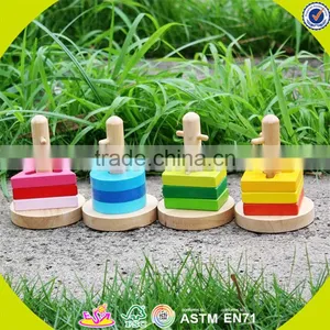 Wholesale Hot Baby Wooden Stacking Geometric Blocks Game New Fashion Kids Wooden Stacking Geometric Blocks Toy W13E068 thumbnail-5