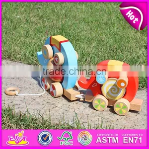 Деревянный таск-карабанчик с кубиками 2015 года, деревянный DIY-игрушка для детей, которую можно таскать и толкать, забавная недорогая деревянная таск-игрушка для младенцев W05B075-A1 thumbnail-3