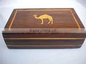 Wooden Jewelry Box With Brass Camel Image thumbnail-1