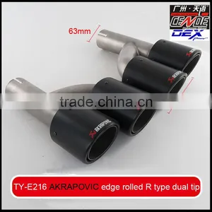 Auto Tuning Ss304 Carbon Fiber Akrapovic Muffler Tip in Exhaust Pipe thumbnail-2