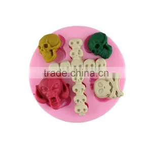 Halloween Skull Fondant Chocolate Mold Silicone Baking Tools DIY Cake Decorating Tools 1688 Agent thumbnail-1