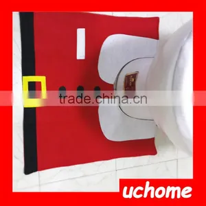 UCHOME Christmas Happy Santa Toilet Seat Cover and Rug Set Made in China thumbnail-2
