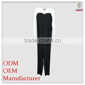 2014 Tall Ladies Loose Fit Casual Black and White Jumpsuit thumbnail-1
