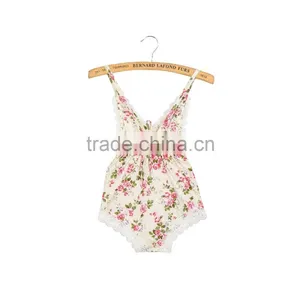 Summer Baby Clothing Hot Sale Baby Girl Lace Romepr Infant and Toddlers Floral Romper thumbnail-5