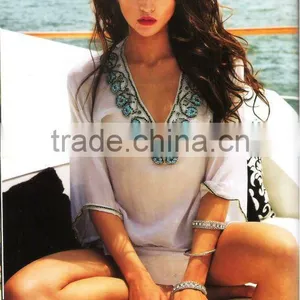 Chiffon Embroidered Beach Kurti thumbnail-1
