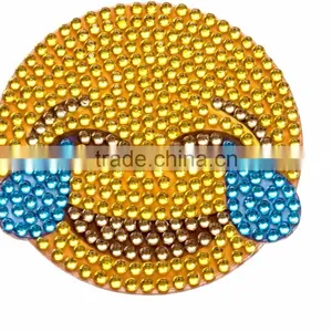 Custom Smile Sunglass Rhinestone Sticker Self Adhesiva Acrylic Stone Emoji Sticker thumbnail-3