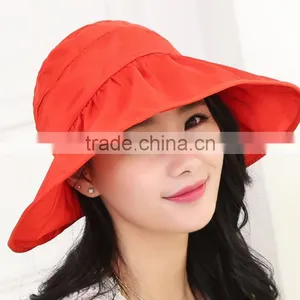 Zm40592b Wholesale Fashion Pure Color Summer Women Sun Hats Big Brim Hats thumbnail-1