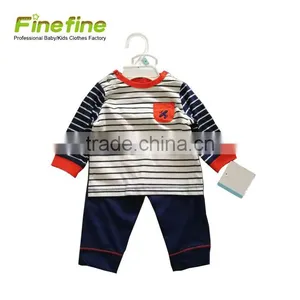 2017 New Design Baby Clothes Wholesale Baby Boys Sleep Set 2 Pieces Baby Boy Pajamas thumbnail-1