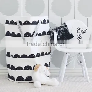 S65597A Laundry Basket Only for Children Room Decoration Toys Cleared Canvas Storage Bag thumbnail-1