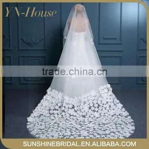 Beaded Edged Ivory White Wedding Veil Soft Tulle High Quality Wedding Bridal Veils thumbnail-1