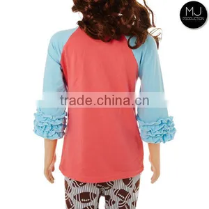 Wholesale Ruffle Raglan Children's Boutique Clothing thumbnail-2