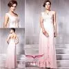 Pink One Shoulder Stylist Floor Length Homecoming Dresses thumbnail-1