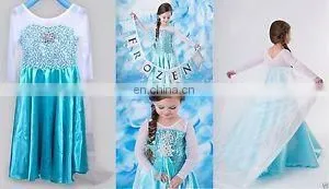 Charming China Wholesale Frozen Elsa Costumes for Girls Elsa Dress Cosplay Costume in Frozen Elsa Cape Costume FC2028 thumbnail-1