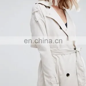New Women Fashion Long Jacket With Pocket and Hat Ladies Winter Pictures Dust Coats thumbnail-4